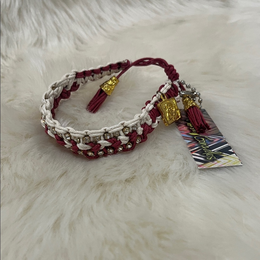 NWT Rose Gonzales Woven Tassel Bracelet
